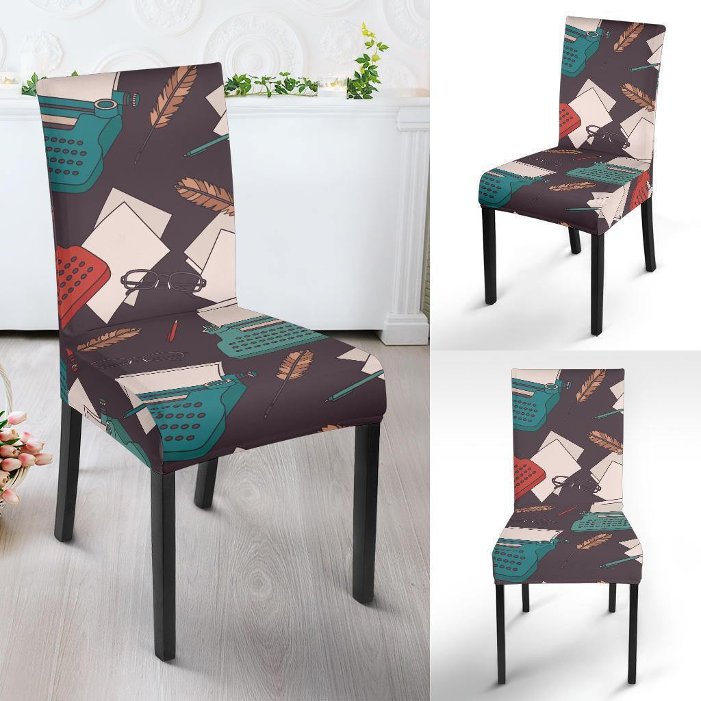 Typewriter Print Pattern Chair Cover-grizzshop