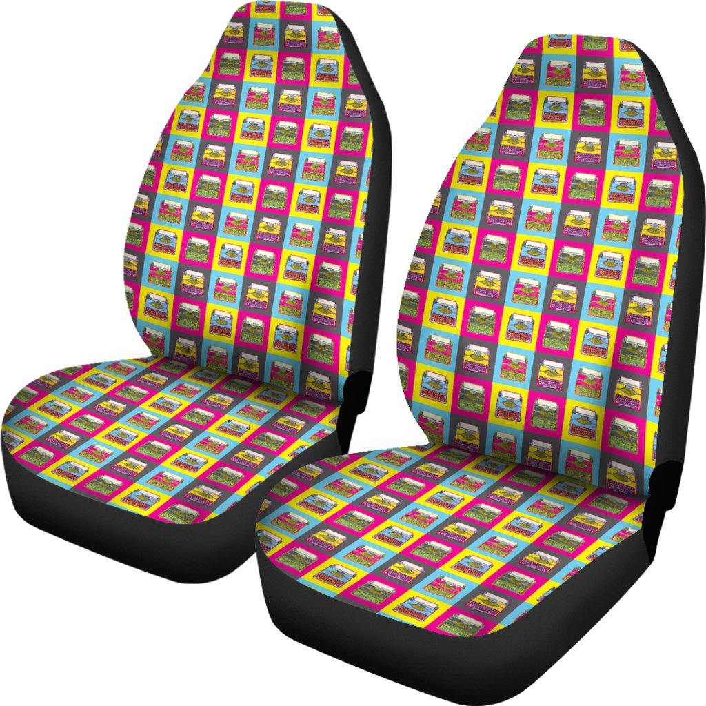 Typewriter Pattern Print Universal Fit Car Seat Cover-grizzshop