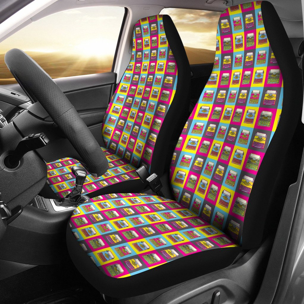 Typewriter Pattern Print Universal Fit Car Seat Cover-grizzshop