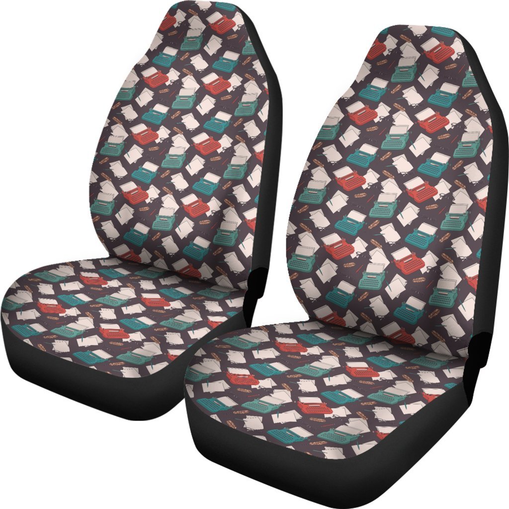 Typewriter Print Pattern Universal Fit Car Seat Cover-grizzshop