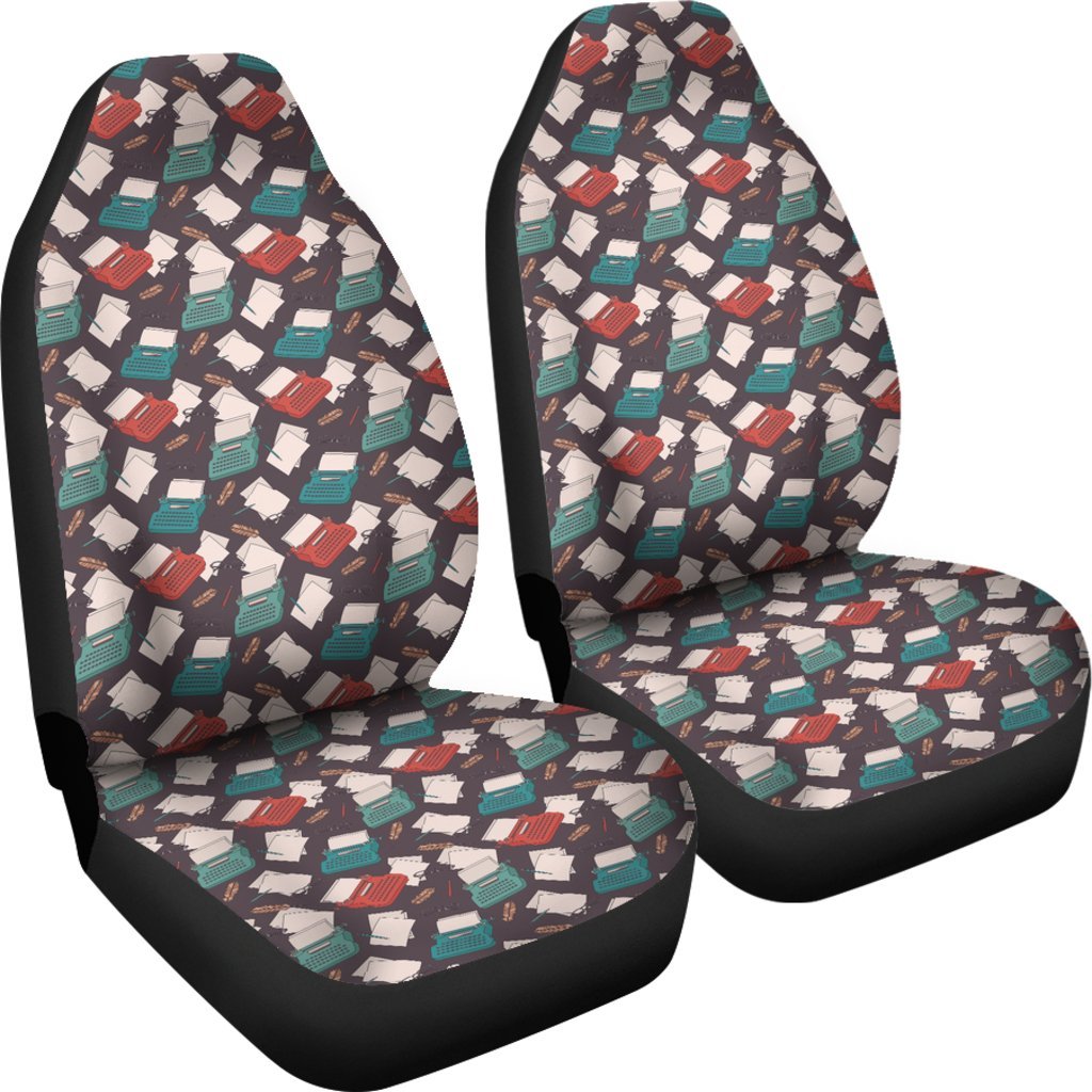 Typewriter Print Pattern Universal Fit Car Seat Cover-grizzshop