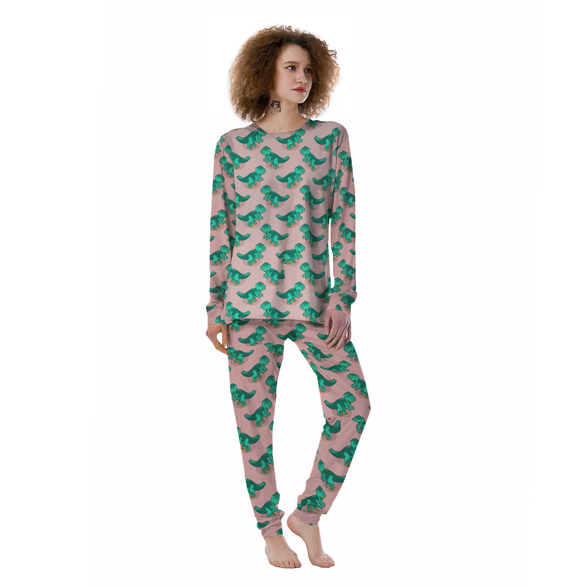 Tyrannosaurus Isometric Print Pattern Women's Pajamas-grizzshop