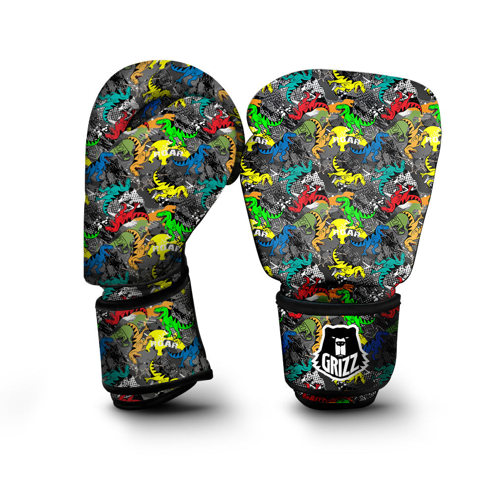 Tyrannosaurus Rex Colorful Print Boxing Gloves-grizzshop