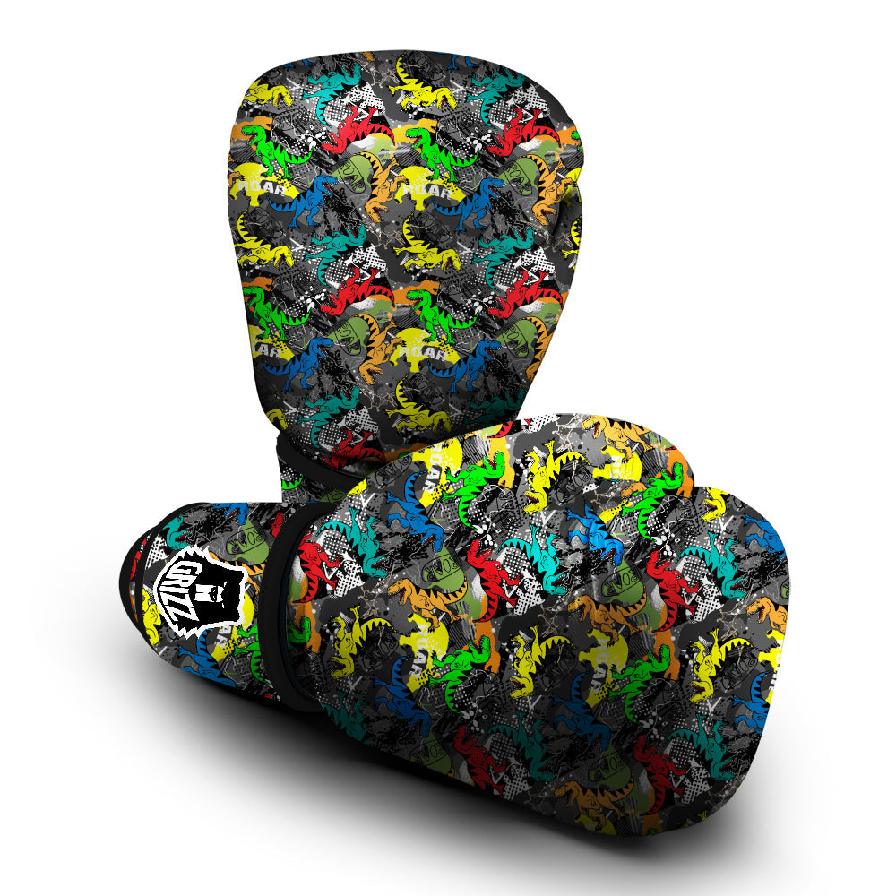 Tyrannosaurus Rex Colorful Print Boxing Gloves-grizzshop