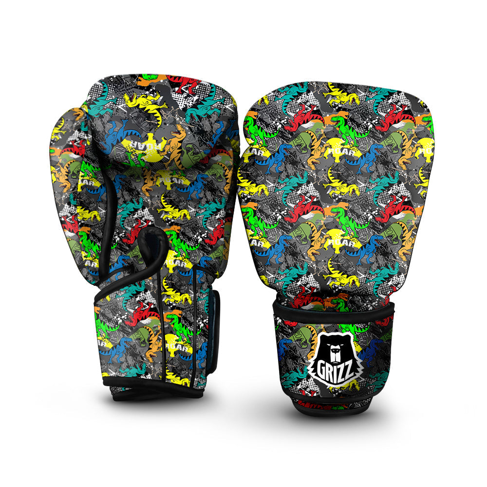 Tyrannosaurus Rex Colorful Print Boxing Gloves-grizzshop