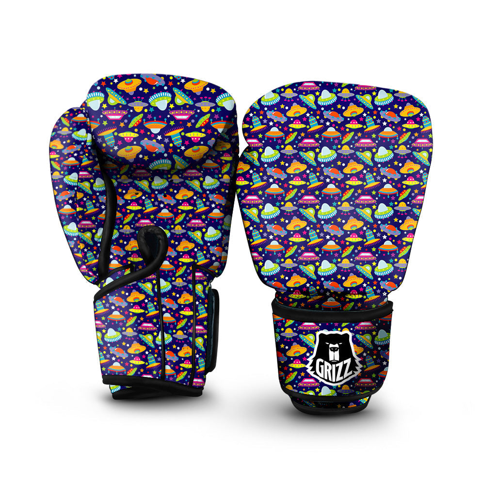 UFO Colorful Print Pattern Boxing Gloves-grizzshop