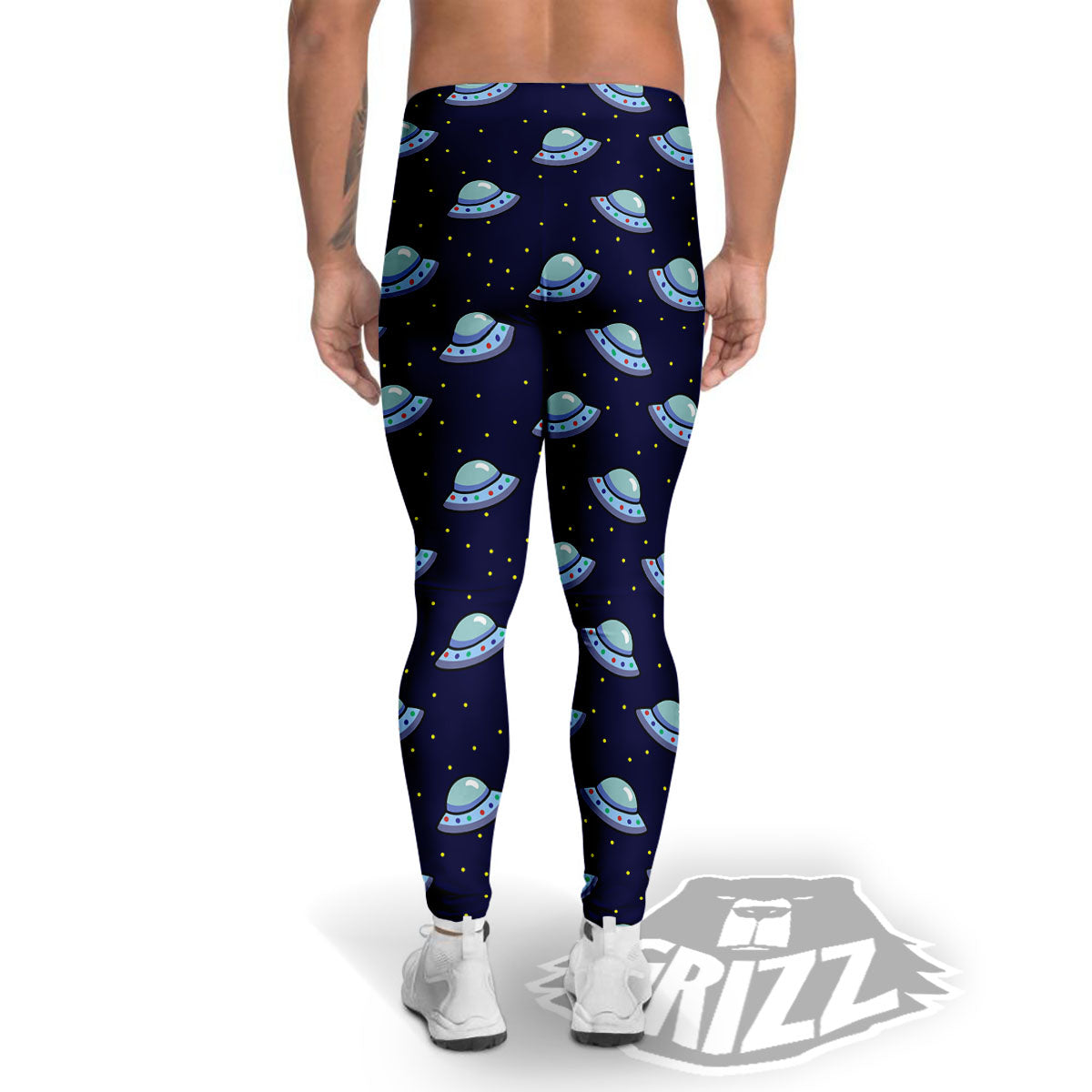 UFO Galaxy Print Pattern Men's Leggings-grizzshop
