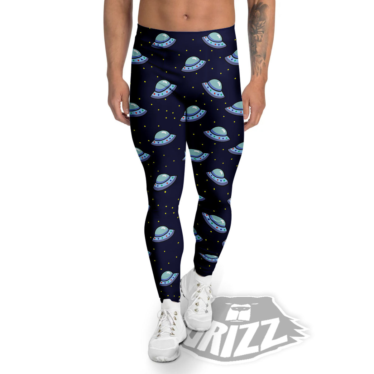 UFO Galaxy Print Pattern Men's Leggings-grizzshop