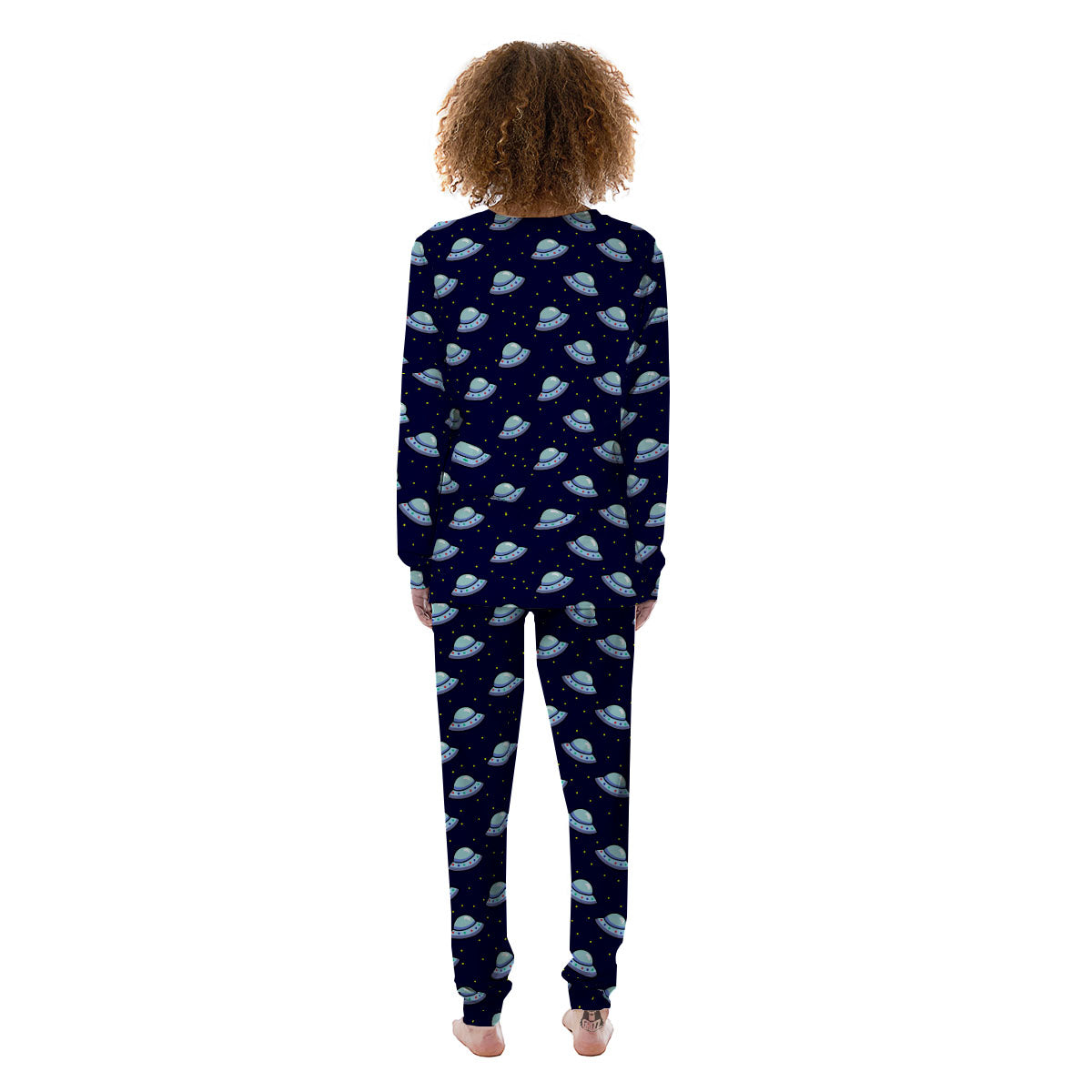 UFO Galaxy Print Pattern Women's Pajamas-grizzshop