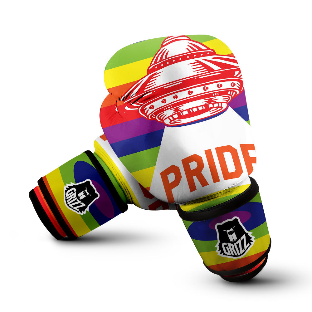 UFO LGBT Pride Rainbow Print Boxing Gloves-grizzshop