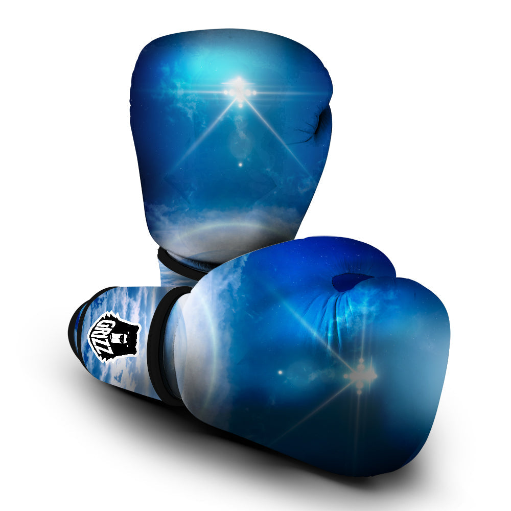 UFO On Planet Earth Print Boxing Gloves-grizzshop