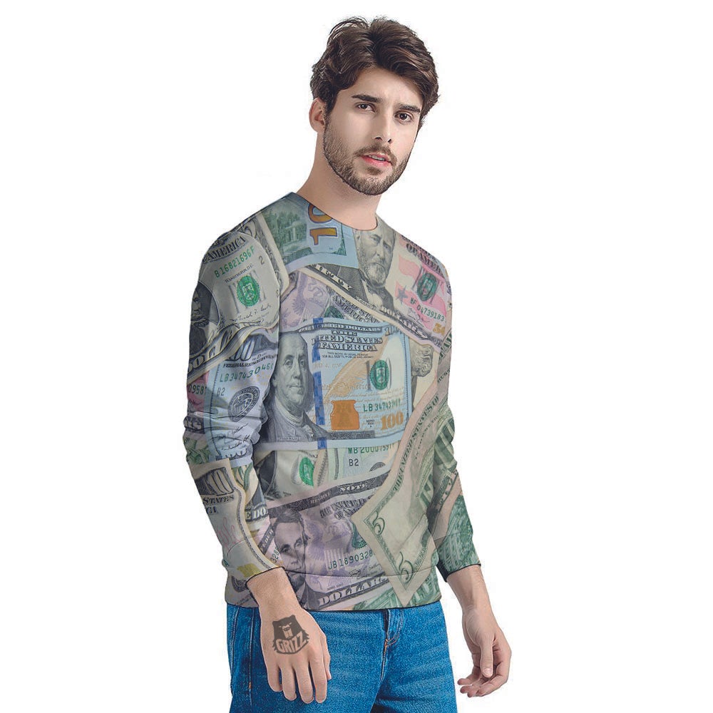 US Dollar Print Men's Sweatshirt-grizzshop