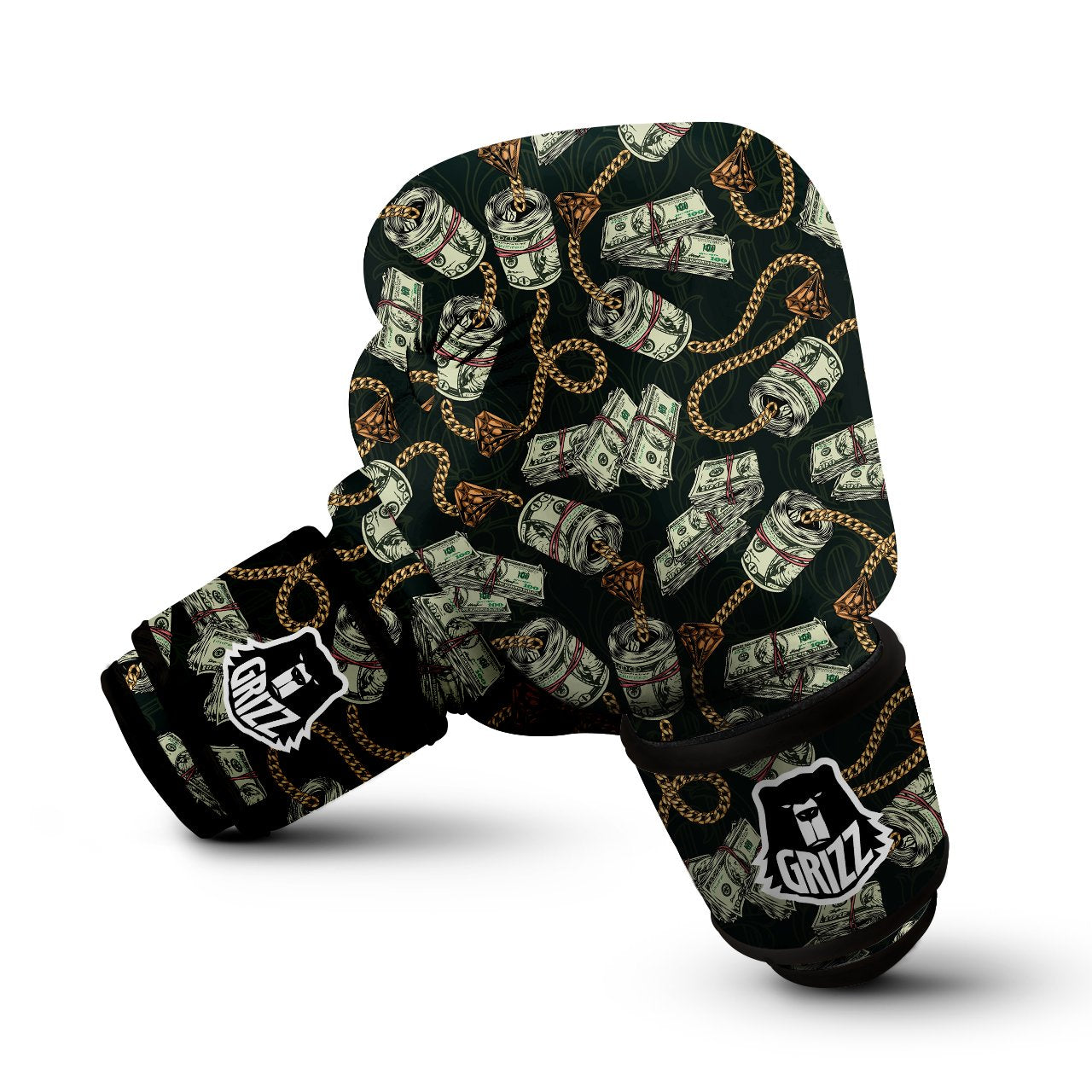 US Dollar Print Pattern Boxing Gloves-grizzshop