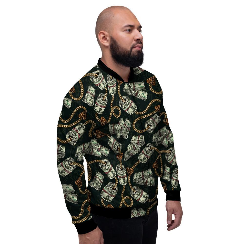 US Dollar Print Pattern Men's Bomber Jacket-grizzshop