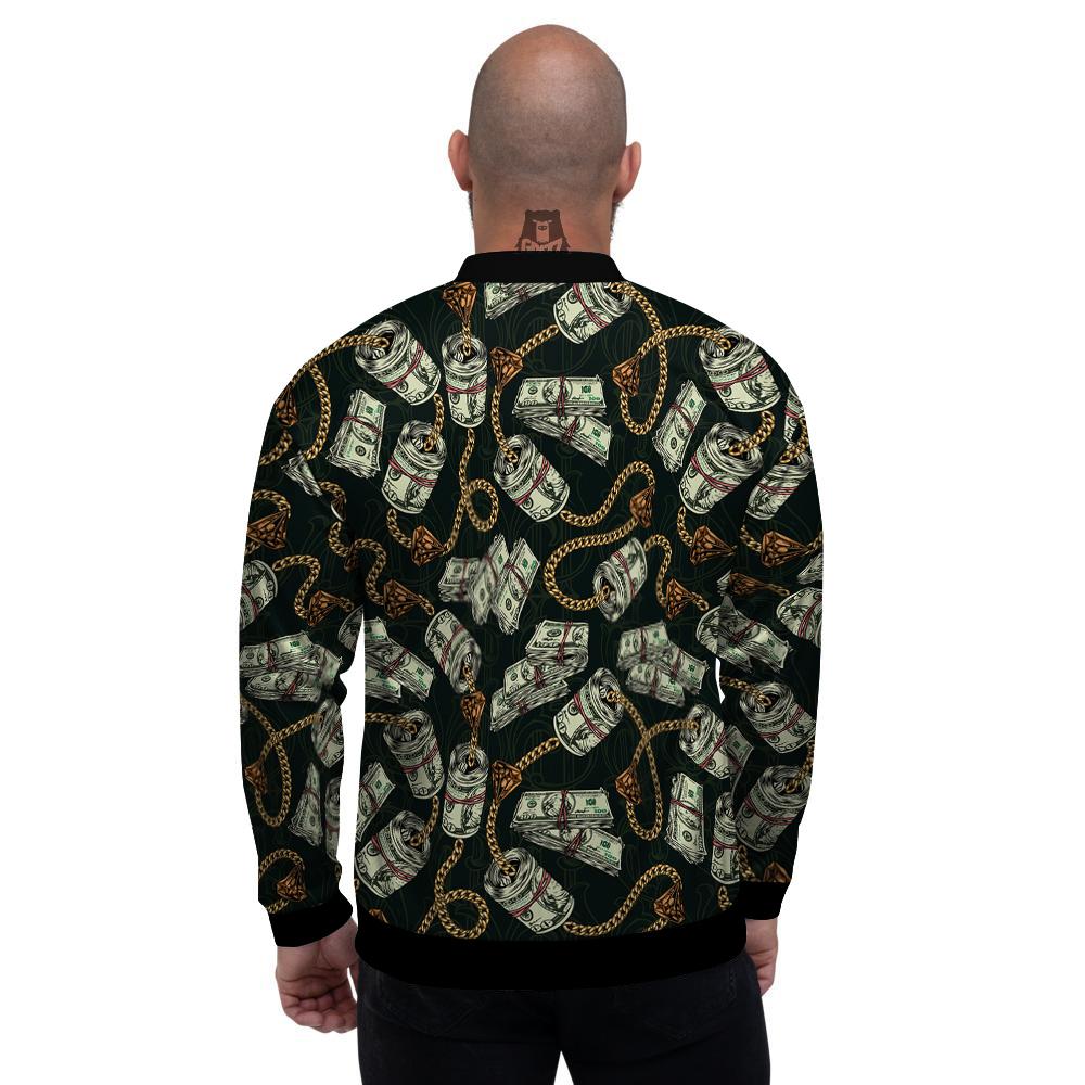 US Dollar Print Pattern Men's Bomber Jacket-grizzshop