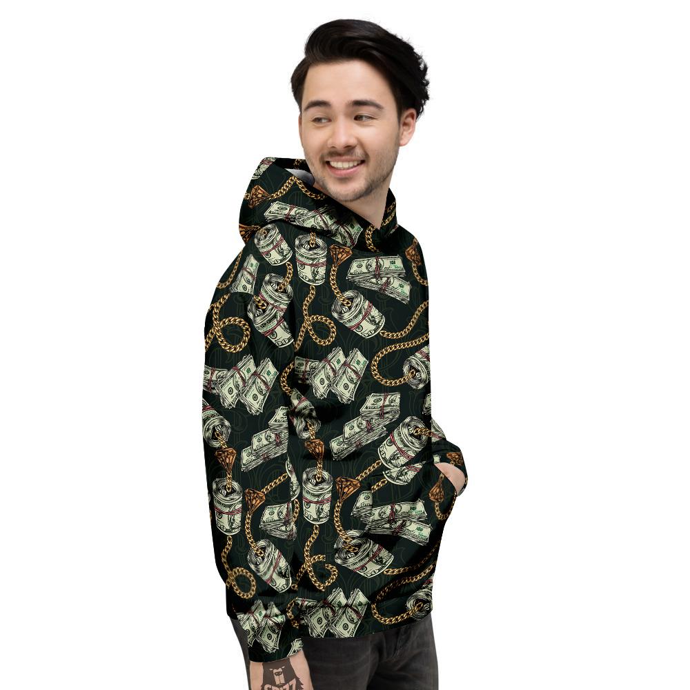 US Dollar Print Pattern Men's Hoodie-grizzshop