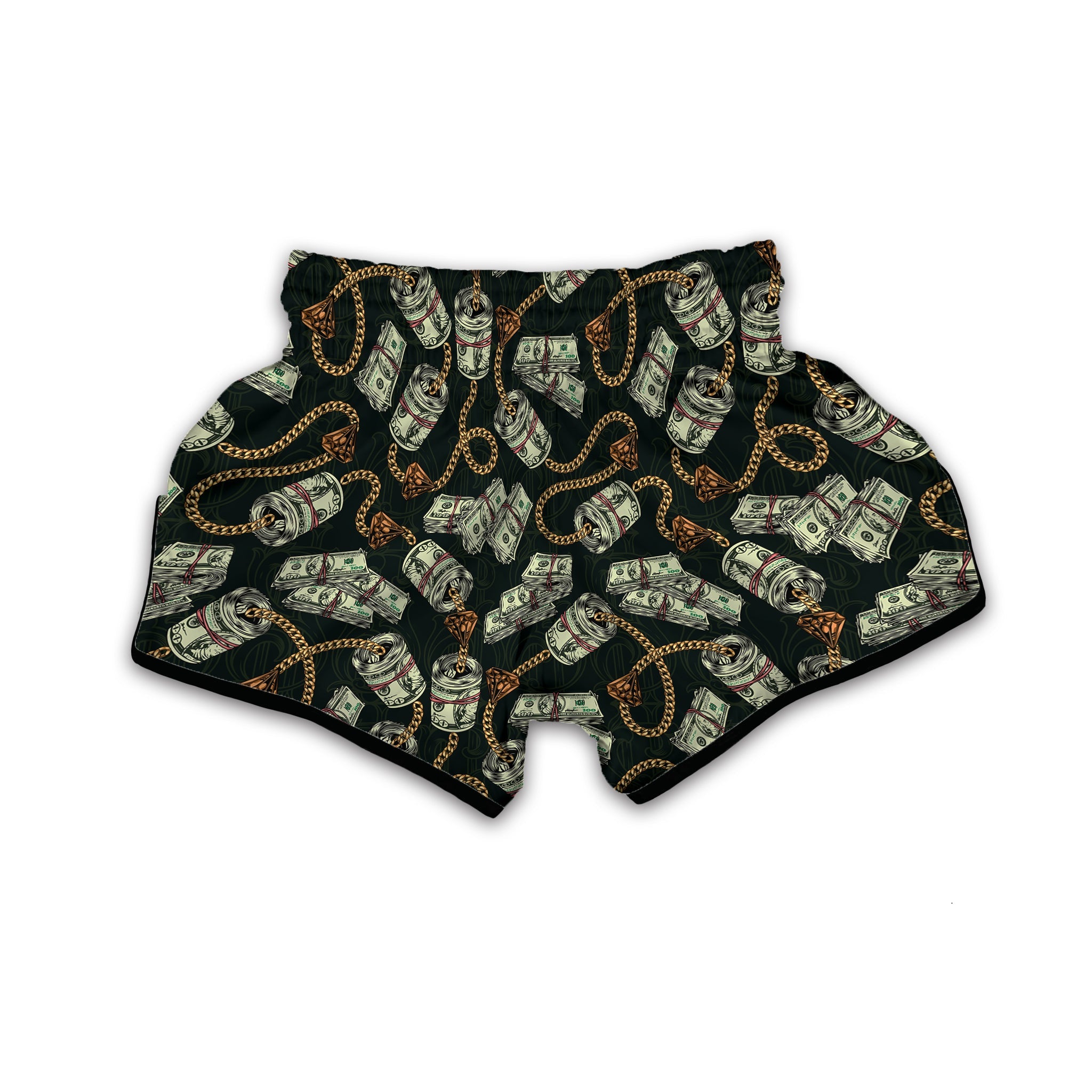 US Dollar Print Pattern Muay Thai Boxing Shorts-grizzshop