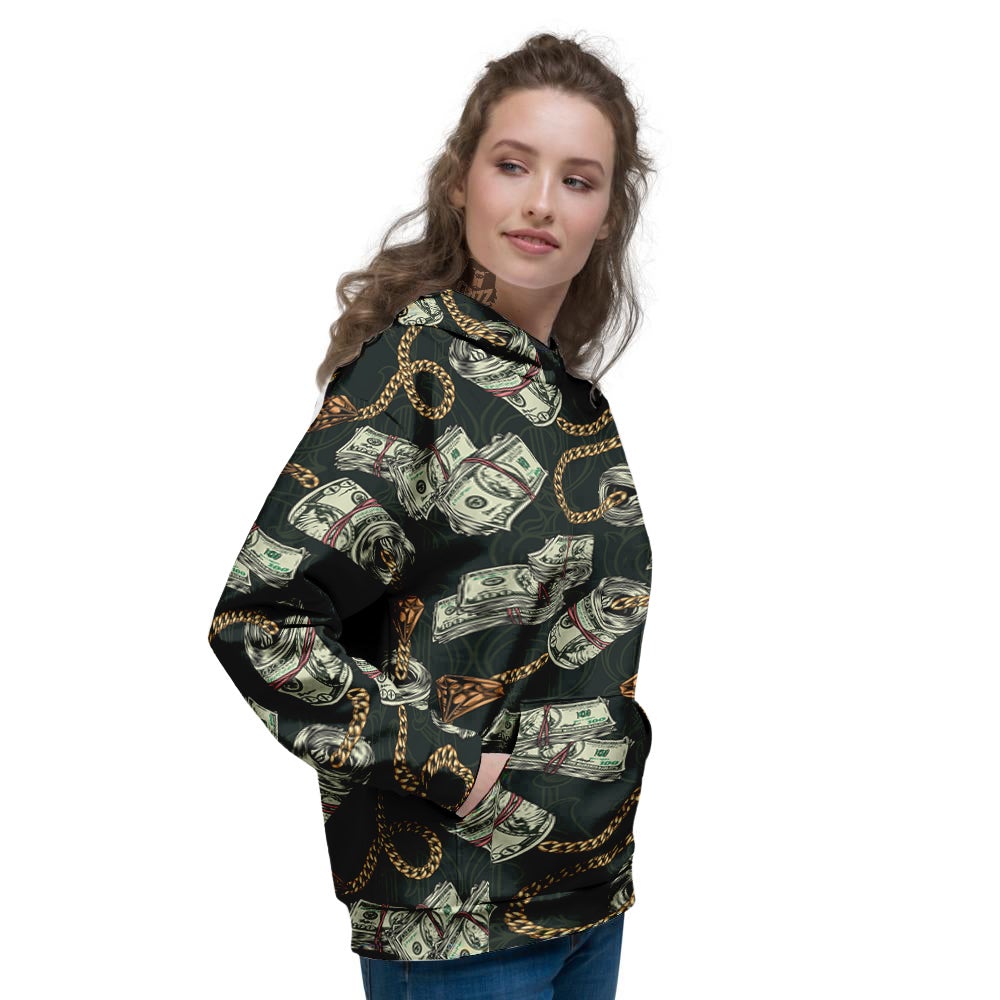 US Dollar Print Pattern Women's Hoodie-grizzshop
