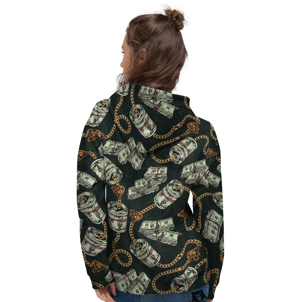 US Dollar Print Pattern Women's Hoodie-grizzshop