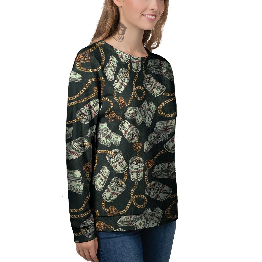 US Dollar Print Pattern Women's Sweatshirt-grizzshop