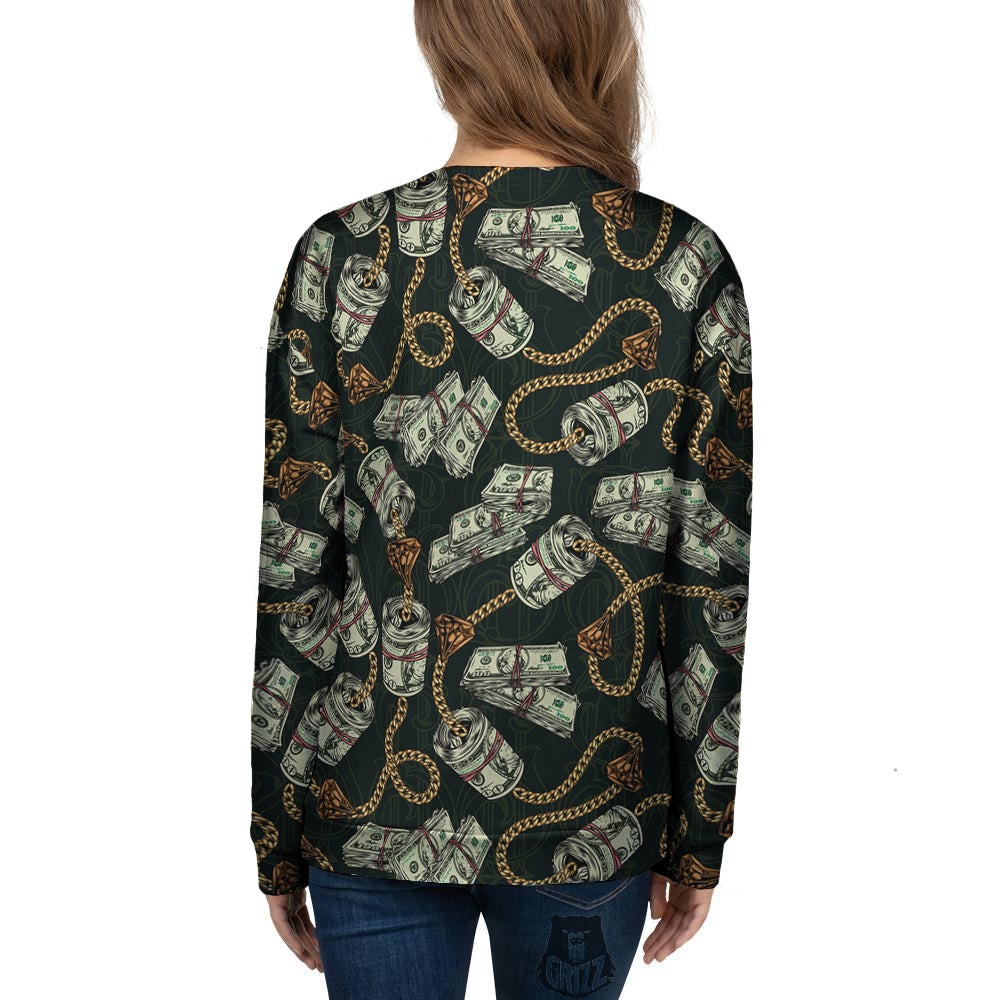 US Dollar Print Pattern Women's Sweatshirt-grizzshop