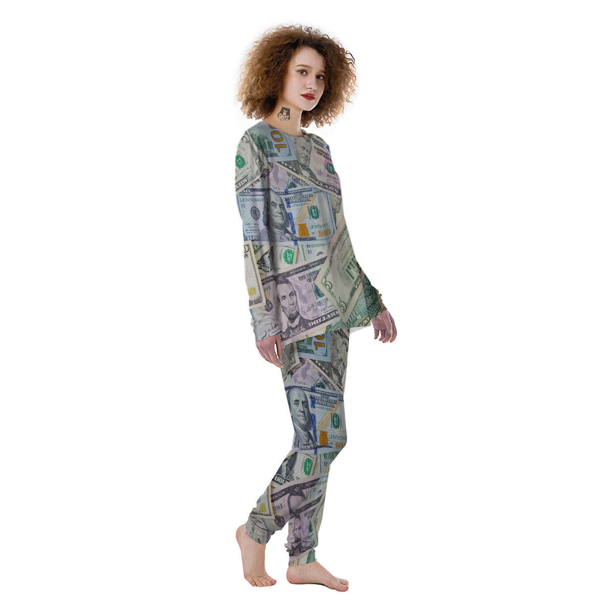US Dollar Print Women's Pajamas-grizzshop