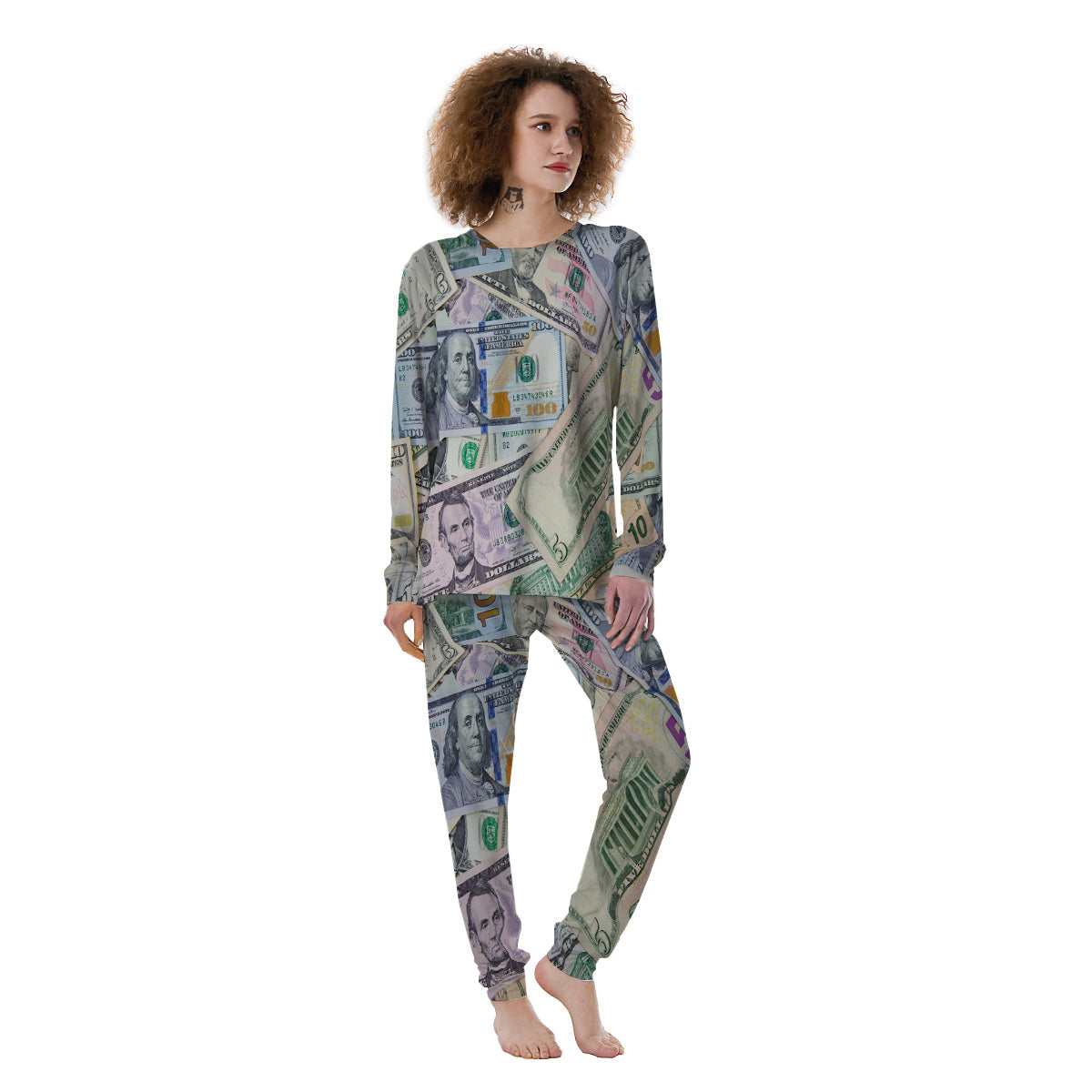 US Dollar Print Women's Pajamas-grizzshop
