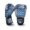 USA Denim Patchwork 4th of July Print Boxing Gloves-grizzshop