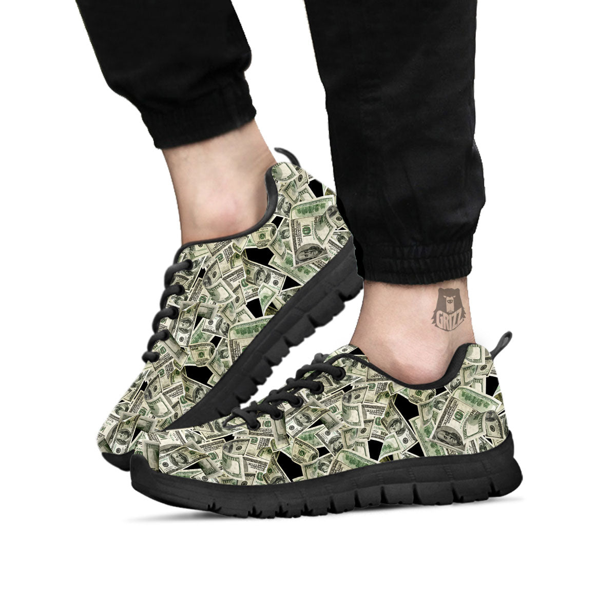 USD Flying Print Black Sneaker-grizzshop