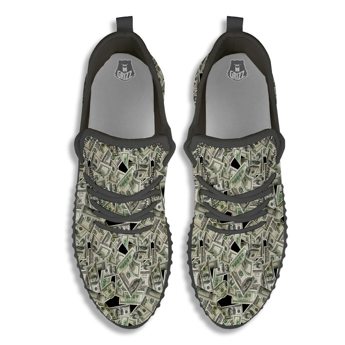 USD Flying Print Black Walking Shoes-grizzshop