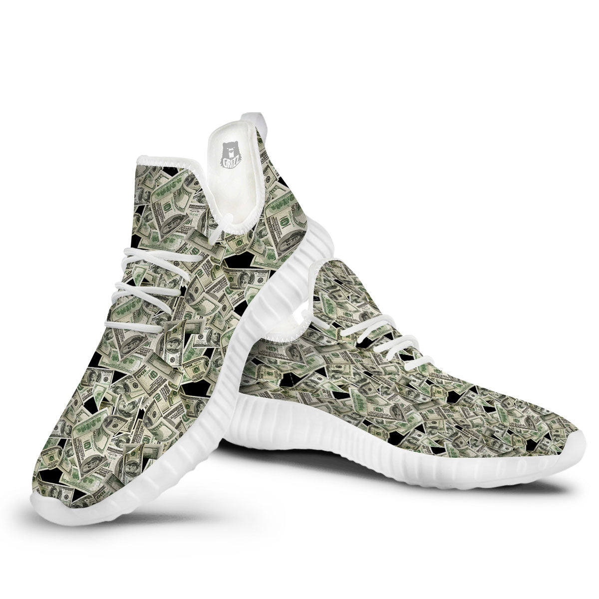 USD Flying Print White Walking Shoes-grizzshop