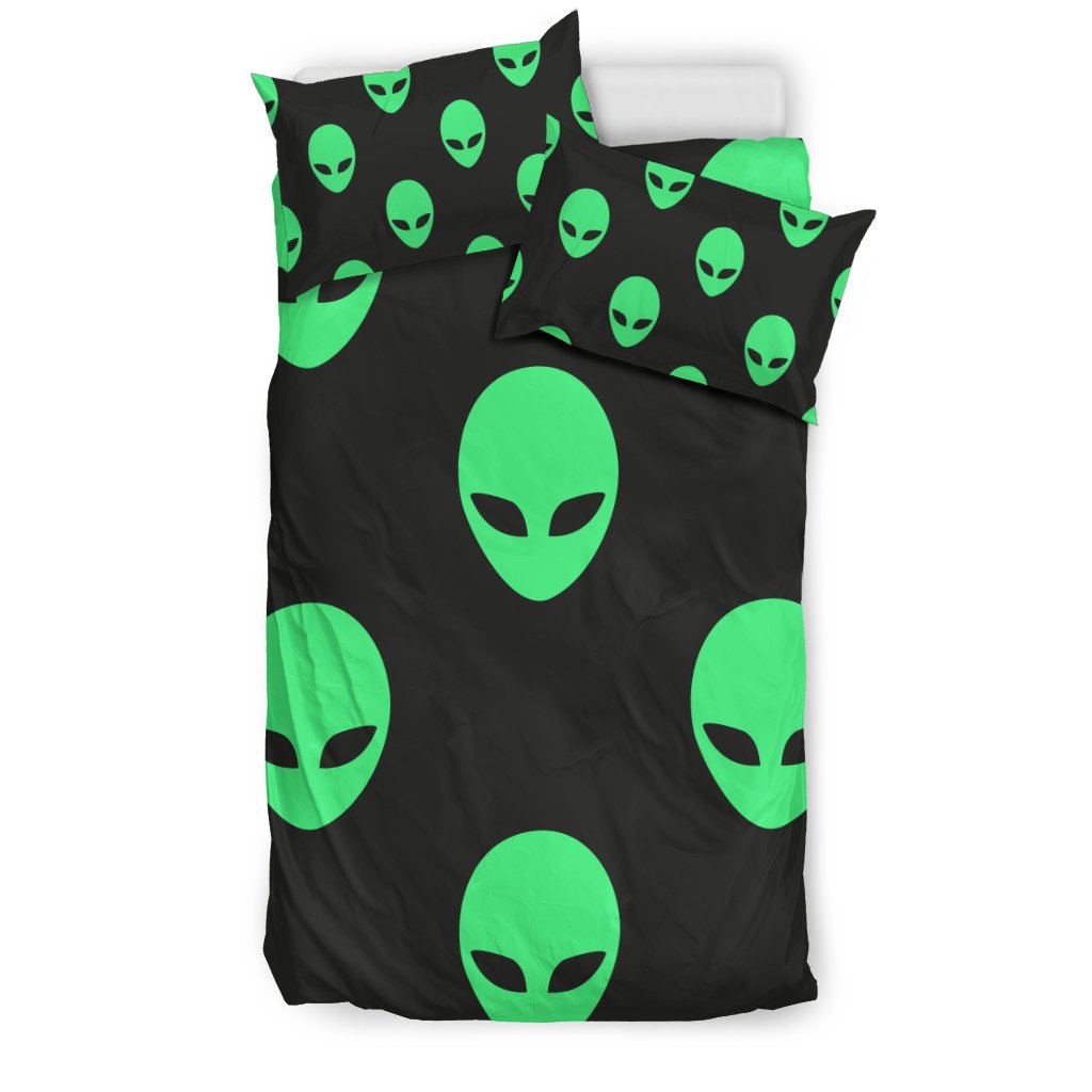 Ufo Alien Pattern Print Duvet Cover Bedding Set-grizzshop