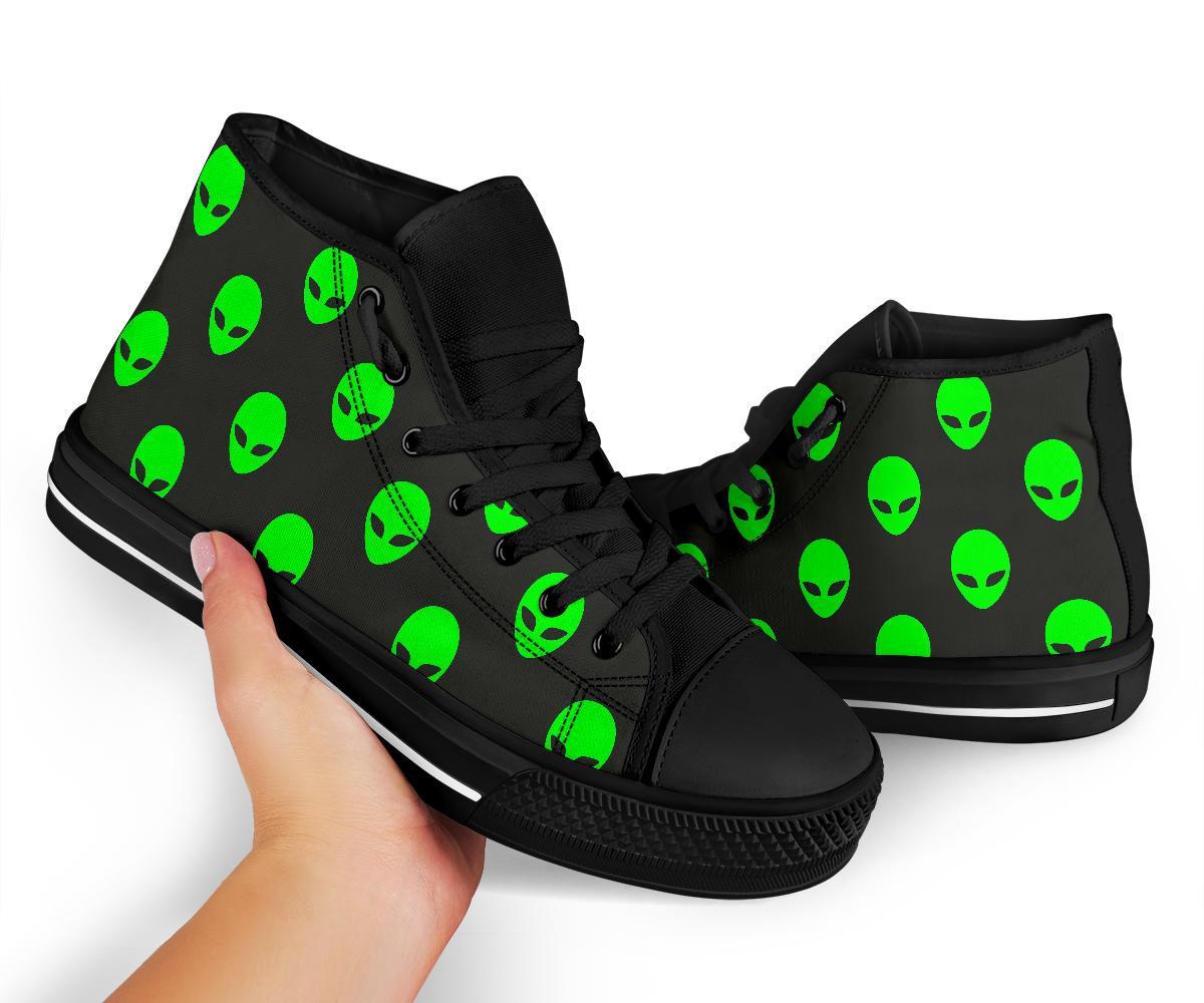 Ufo Alien Pattern Print Men Women's High Top Shoes-grizzshop