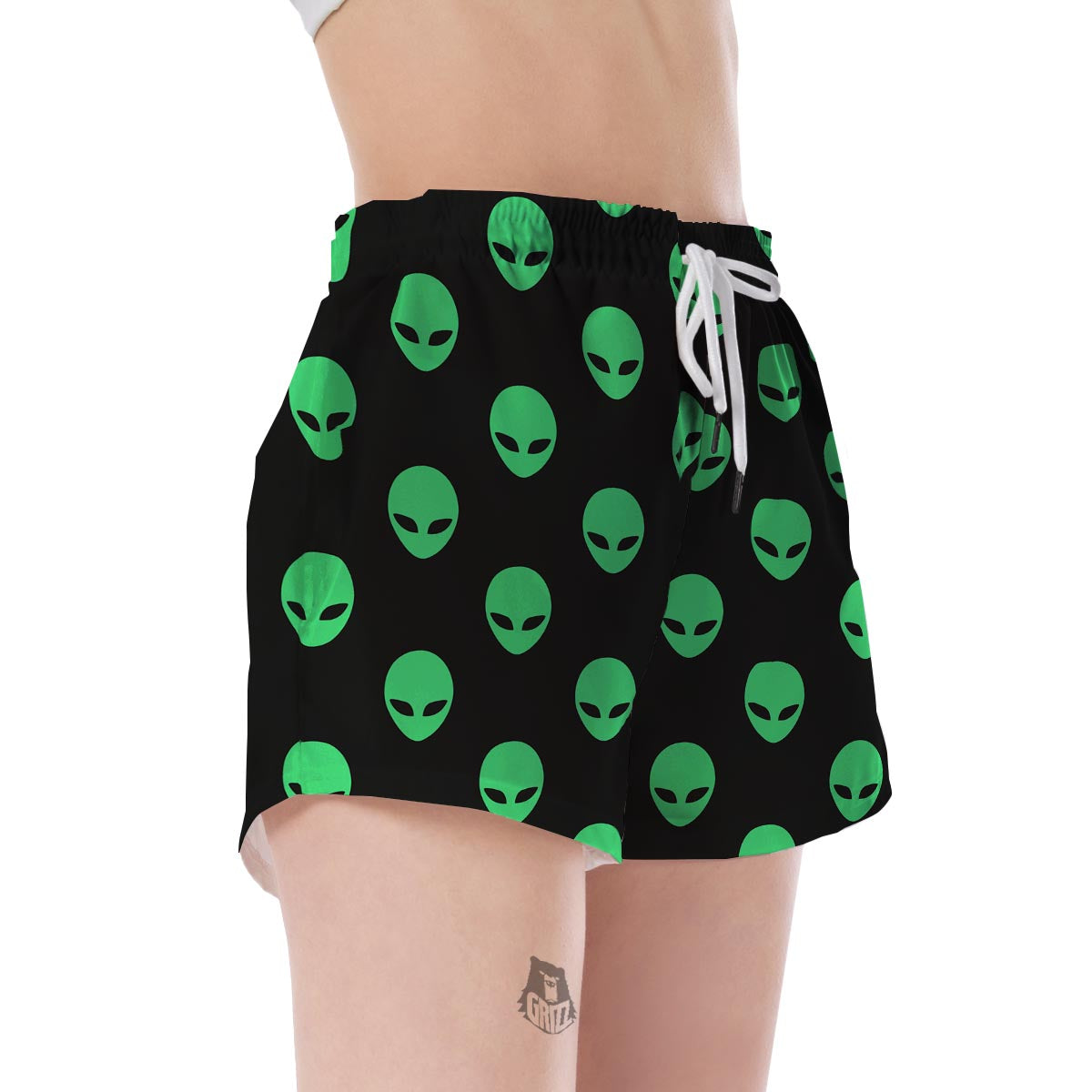 Ufo Alien Pattern Print Women's Shorts-grizzshop