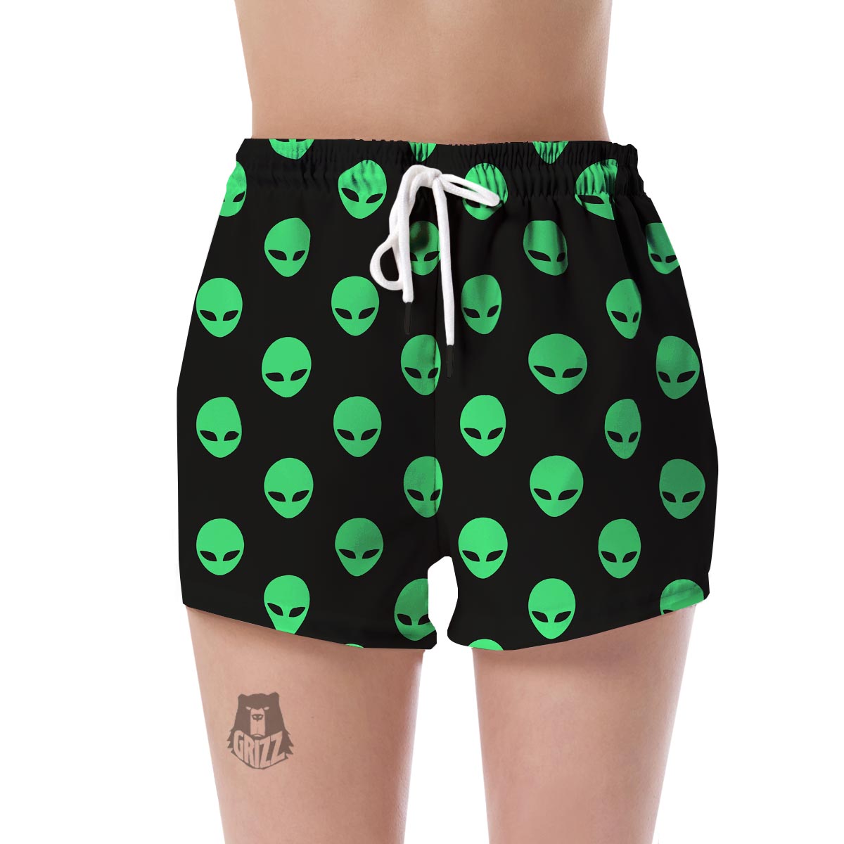 Ufo Alien Pattern Print Women's Shorts-grizzshop