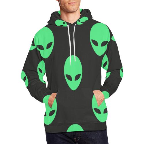 Ufo Alien Pattern Print Men Pullover Hoodie-grizzshop