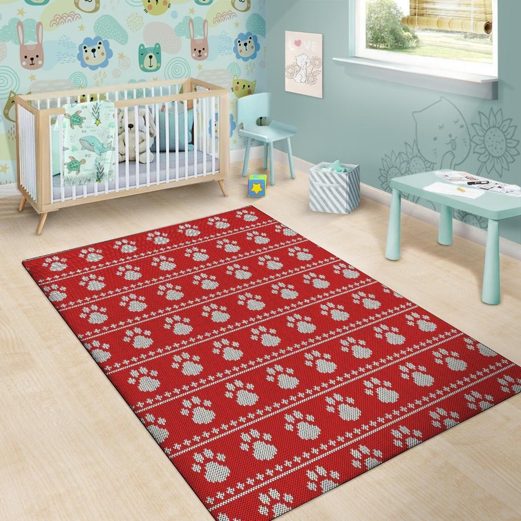 Ugly Christmas Paw Floor Mat-grizzshop