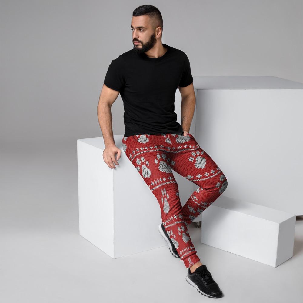 Ugly Christmas Paw Men's Joggers-grizzshop