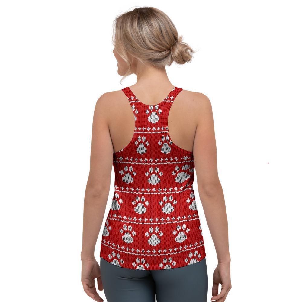 Ugly Christmas Paw Women's Racerback Tank Top-grizzshop