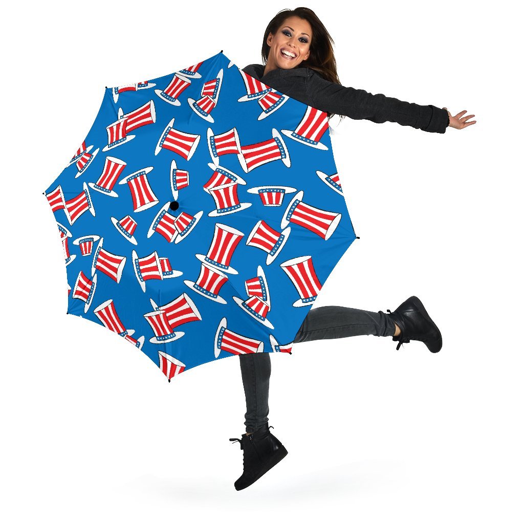 Uncle Sam Pattern Print Automatic Foldable Umbrella-grizzshop