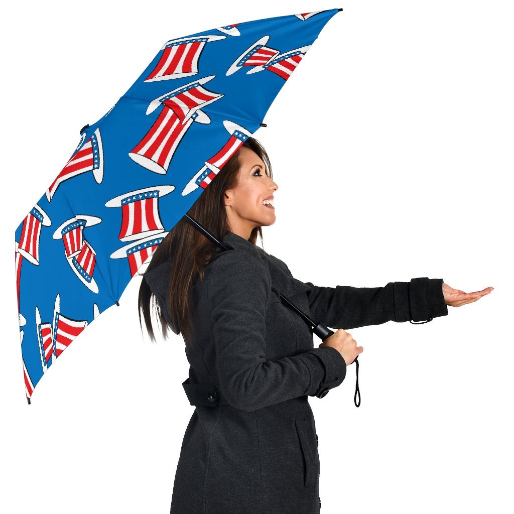 Uncle Sam Pattern Print Automatic Foldable Umbrella-grizzshop
