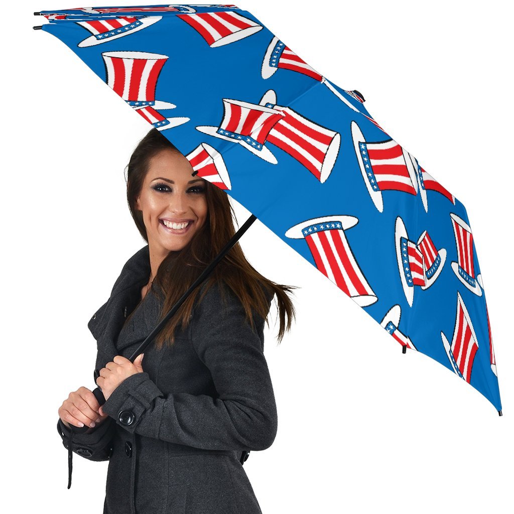 Uncle Sam Pattern Print Automatic Foldable Umbrella-grizzshop