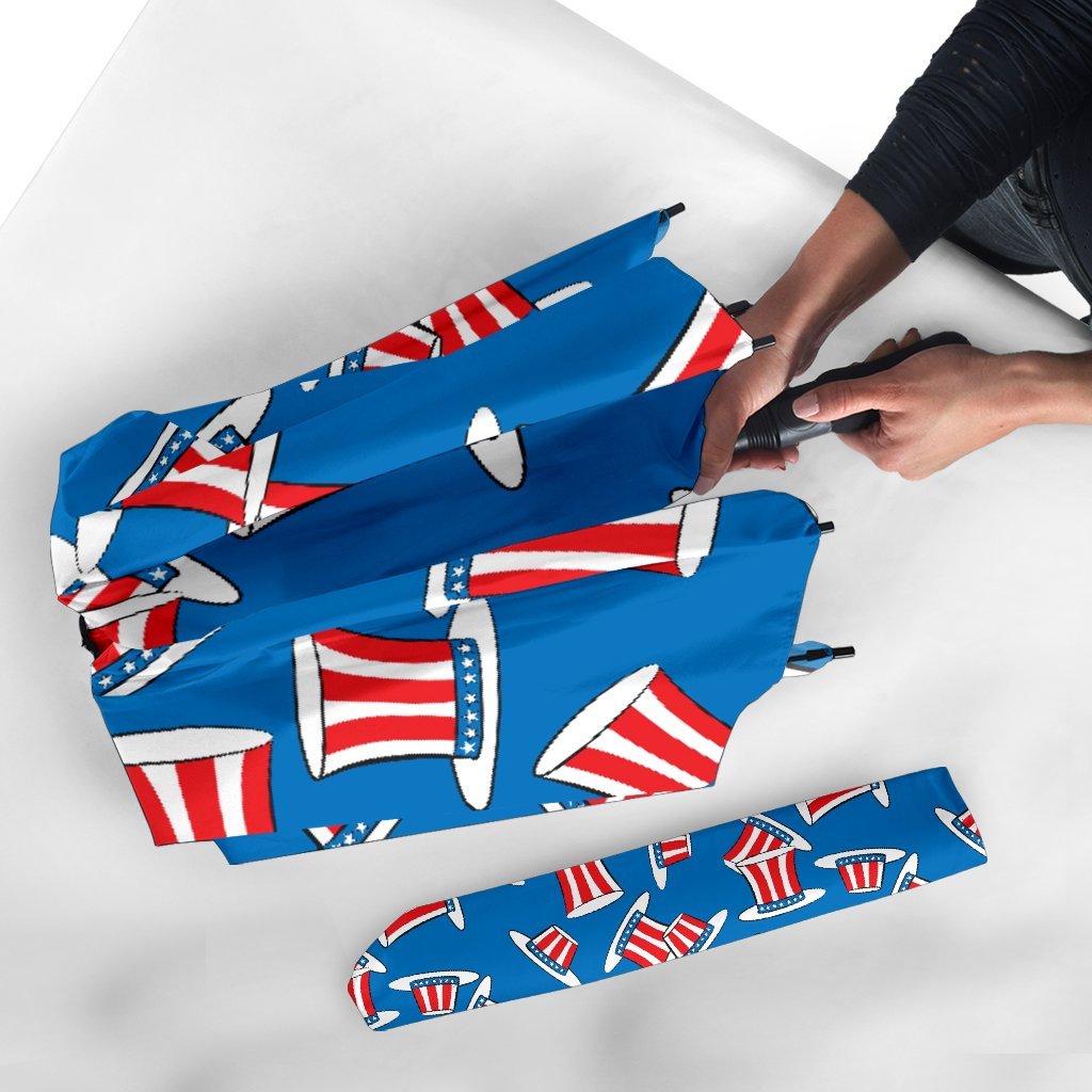 Uncle Sam Pattern Print Automatic Foldable Umbrella-grizzshop