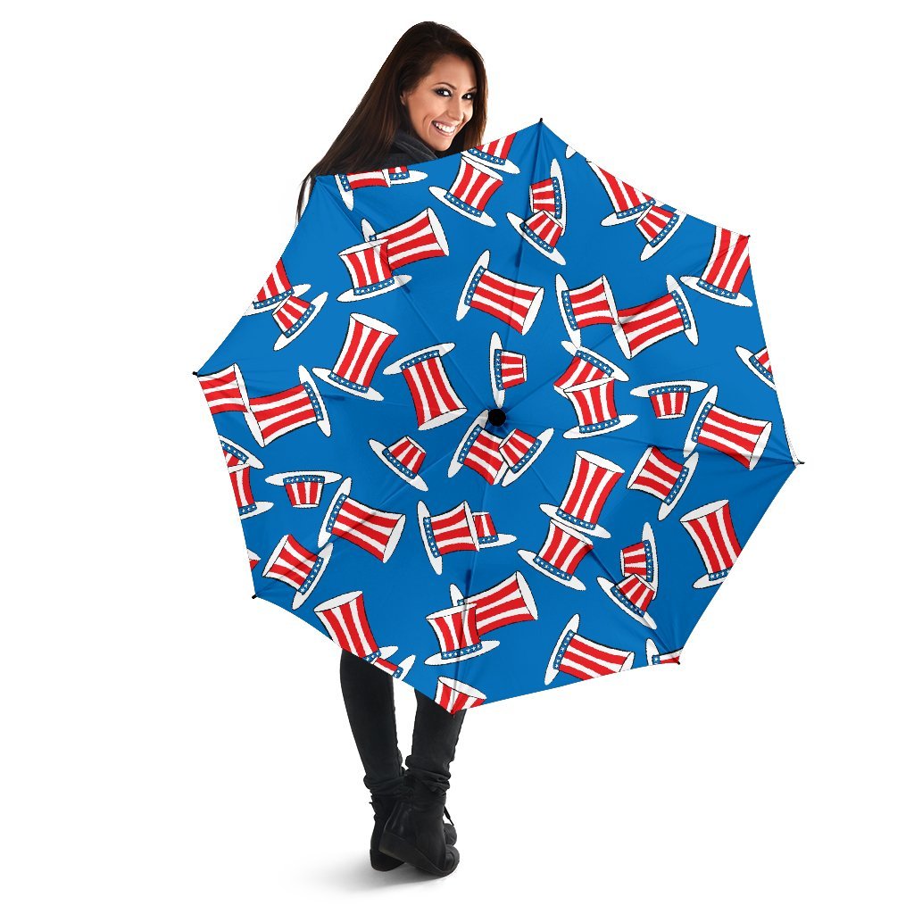 Uncle Sam Pattern Print Automatic Foldable Umbrella-grizzshop