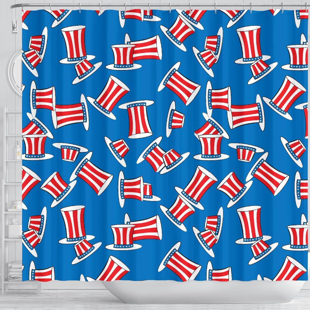 Uncle Sam Pattern Print Bathroom Shower Curtain-grizzshop