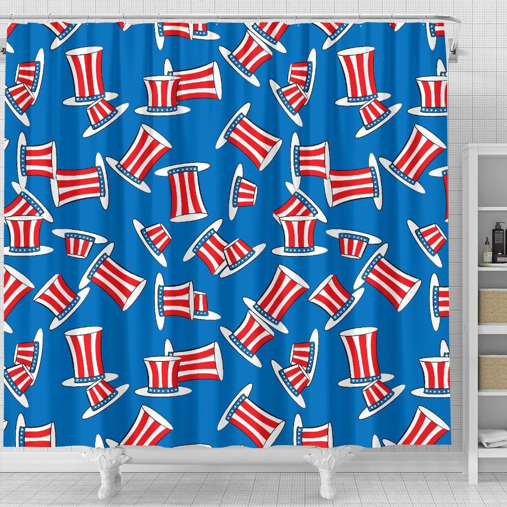 Uncle Sam Pattern Print Bathroom Shower Curtain-grizzshop