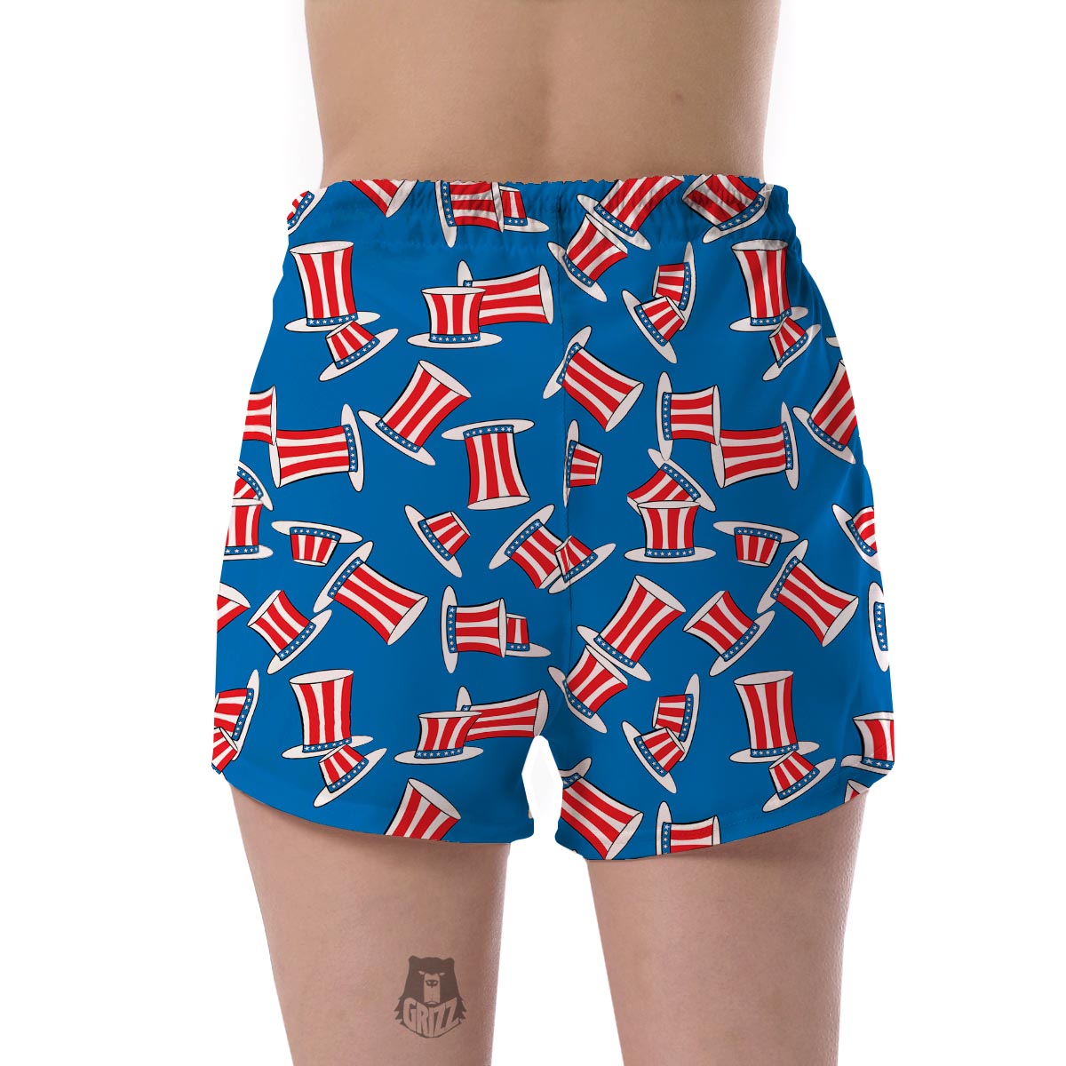 Uncle Sam Pattern Print Women's Shorts-grizzshop
