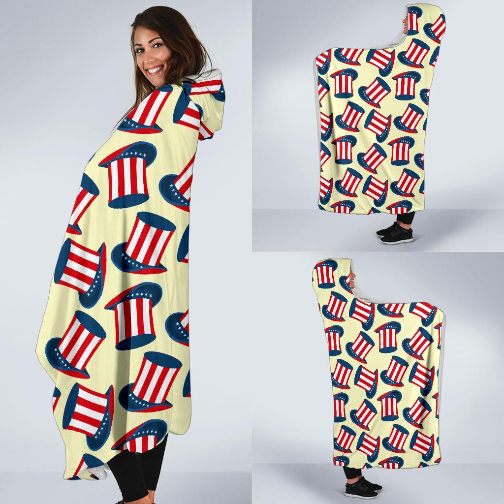 Uncle Sam Print Pattern Hooded Blanket-grizzshop