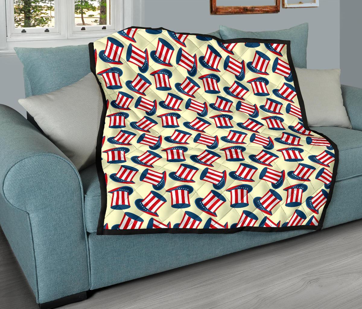 Uncle Sam Print Pattern Quilt-grizzshop