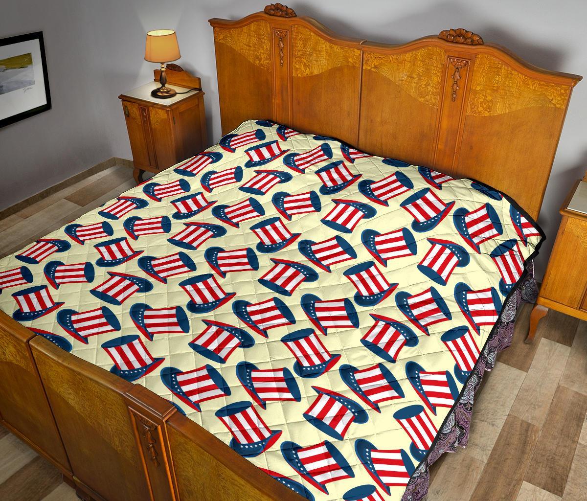 Uncle Sam Print Pattern Quilt-grizzshop